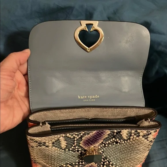 KATE SPADE RARE Romy Purple Python Embossed Snakeskin Patterned Handbag - Picture 2 of 6